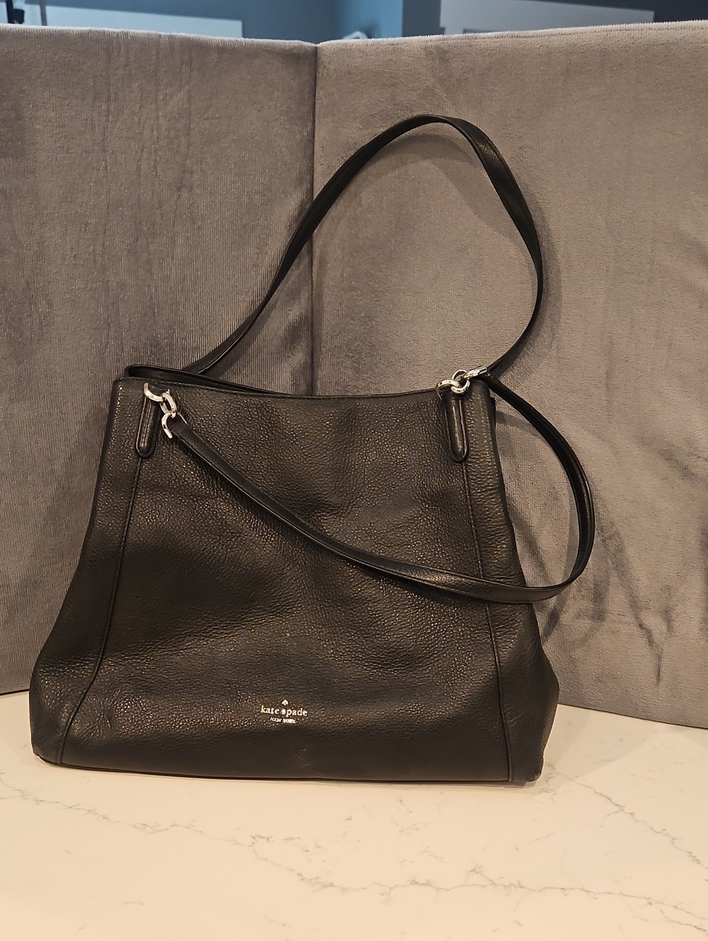 kate spade Black Pebbled Leather Shoulder Tote